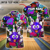 BlueJose Bowling Madness Graffiti Style Customized Name, Team Name 3D Shirt (4 Colors)