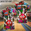 BlueJose Bowling Madness Graffiti Style Customized Name, Team Name 3D Shirt (4 Colors)