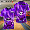 BlueJose Bowling Cool Swag Panda Synthwave Retro Cyberpunk Cityscape Customized Name, Team Name 3D Shirt (4 Colors)
