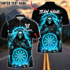 BlueJose Darts Grim Reaper Flaming Dartboard Personalized Name, Team Name Unisex Shirt (4 Colors)