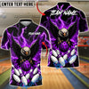 BlueJose  Bowling Fierce Bald Eagle Lightning Storm Talons Gripping Ball Customized Name, Team Name 3D Shirt (4 Colors)
