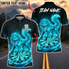 BlueJose Darts Dartboard Fire Fox Nine Tailed Mythical Creature Burning Flame Personalized Name, Team Name Unisex Shirt (4 Colors)
