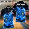 BlueJose Bowling Fire Fox Nine Tailed Mythical Creature Burning Flame Customized Name, Team Name 3D Shirt (4 Colors)