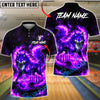 BlueJose Bowling Fire Fox Nine Tailed Mythical Creature Burning Flame Customized Name, Team Name 3D Shirt (4 Colors)