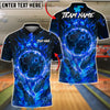 BlueJose Bowling And Pins  Cosmic Flame Lightning Ball Customized Name, Team Name 3D Shirt (4 Colors)