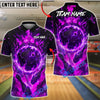 BlueJose Bowling And Pins  Cosmic Flame Lightning Ball Customized Name, Team Name 3D Shirt (4 Colors)