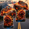 BlueJose Darts Fire Bull Dartboard Lava Flame Personalized Name, Team Name Unisex Shirt (4 Colors)