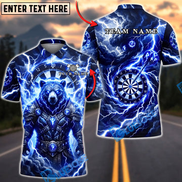 BlueJose Darts Bear Thunder Viking Warrior Dartboard Personalized Name, Team Name Unisex Shirt (4 Colors)