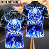 BlueJose Darts Flaming Skull Bold Typography Personalized Name, Team Name Unisex Shirt (4 Colors)