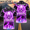 BlueJose Darts Flaming Skull Bold Typography Personalized Name, Team Name Unisex Shirt (4 Colors)