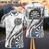 BlueJose Darts On Target Bullseye Abstract Design Personalized Name, Team Name Unisex Shirt (6 Colors)