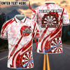 BlueJose Darts On Target Bullseye Abstract Design Personalized Name, Team Name Unisex Shirt (6 Colors)
