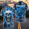 BlueJose Darts Storm Skull Smoke Dartboard Personalized Name, Team Name Unisex Shirt (6 Colors)