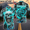 BlueJose Darts Storm Skull Smoke Dartboard Personalized Name, Team Name Unisex Shirt (6 Colors)