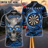 BlueJose Darts Horned Skull Electric Dartboard Personalized Name, Team Name Unisex Shirt (4 Colors)