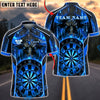 BlueJose Darts Dark Bull Beast Fire Dartboard Personalized Name, Team Name Unisex Shirt (4 Colors)