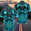 BlueJose Darts Dark Bull Beast Fire Dartboard Personalized Name, Team Name Unisex Shirt (4 Colors)
