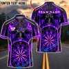 BlueJose Darts Dark Bull Beast Fire Dartboard Personalized Name, Team Name Unisex Shirt (4 Colors)