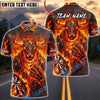 BlueJose Darts Charging Minotaur Lava Flame Design Personalized Name, Team Name Unisex Shirt (4 Colors)
