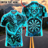 BlueJose Darts Blaze Inferno Dragon Dartboard Personalized Name, Team Name Unisex Shirt (4 Colors)