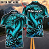 BlueJose Darts Flame Thunder Snake Ocean Dragon Dartboard Personalized Name, Team Name Unisex Shirt (4 Colors)