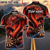 BlueJose Darts Flame Thunder Snake Ocean Dragon Dartboard Personalized Name, Team Name Unisex Shirt (4 Colors)