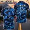 BlueJose Darts Black Snake Mystic Dragon Energy Orb Personalized Name, Team Name Unisex Shirt (4 Colors)