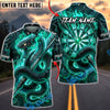 BlueJose Darts Black Snake Mystic Dragon Energy Orb Personalized Name, Team Name Unisex Shirt (4 Colors)