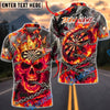 BlueJose Darts Flaming Skull Dartboard Crown and Chains Personalized Name, Team Name Unisex Shirt (4 Colors)