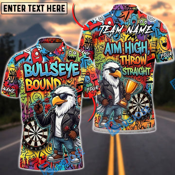 BlueJose Darts Bullseye Bound Eagle Motivation Personalized Name Shirt
