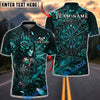 BlueJose Darts Gothic Rose Profile Ornate Dartboard Personalized Name, Team Name Unisex Shirt (6 Colors)