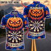 BlueJose Darts Halloween Evil Jack O Lantern Bats Trick Or Bullseye Personalized Name, Team Name Unisex Shirt (6 Colors)