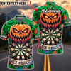 BlueJose Darts Halloween Evil Jack O Lantern Bats Trick Or Bullseye Personalized Name, Team Name Unisex Shirt (6 Colors)
