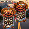 BlueJose Darts Halloween Evil Jack O Lantern Bats Trick Or Bullseye Personalized Name, Team Name Unisex Shirt (6 Colors)