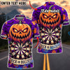 BlueJose Darts Halloween Evil Jack O Lantern Bats Trick Or Bullseye Personalized Name, Team Name Unisex Shirt (6 Colors)