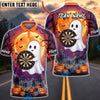 BlueJose Darts Halloween Cute Ghost Full Moon Personalized Name, Team Name Unisex Shirt (4 Colors)