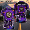 BlueJose Darts Halloween Skeleton Pub Party Personalized Name, Team Name Unisex Shirt (4 Colors)