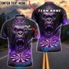 BlueJose Darts Furious Fire Gorilla Dartboard Fantasy Personalized Name, Team Name Unisex Shirt (4 Colors)
