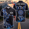 BlueJose Darts Fire Phoenix Eagle Dartboard Fantasy Personalized Name, Team Name Unisex Shirt (4 Colors)