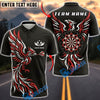 BlueJose Darts Fire Phoenix Eagle Dartboard Fantasy Personalized Name, Team Name Unisex Shirt (4 Colors)