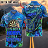 BlueJose Darts Neon Smoke It's Not A Hobby It's A Lifestyle Bullseye Chaser Dartboard Personalized Name, Team Name Unisex Shirt (4 Colors)