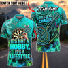 BlueJose Darts Neon Smoke It's Not A Hobby It's A Lifestyle Bullseye Chaser Dartboard Personalized Name, Team Name Unisex Shirt (4 Colors)