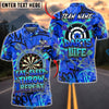 BlueJose Darts Graffiti Eat Sleep Throw Repeat Darts Life Dartboard Personalized Name, Team Name Unisex Shirt (4 Colors)