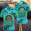 BlueJose Darts Graffiti Eat Sleep Throw Repeat Darts Life Dartboard Personalized Name, Team Name Unisex Shirt (4 Colors)