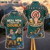 BlueJose Darts Real Men Finish On Double Pub Legend Beer Dartboard Personalized Name, Team Name Unisex Shirt (4 Colors)
