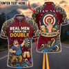 BlueJose Darts Real Men Finish On Double Pub Legend Beer Dartboard Personalized Name, Team Name Unisex Shirt (4 Colors)