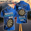 BlueJose Darts Talk Less Throw 180s More Smoke Dartboard Personalized Name, Team Name Unisex Shirt (4 Colors)