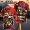 BlueJose Darts Talk Less Throw 180s More Smoke Dartboard Personalized Name, Team Name Unisex Shirt (4 Colors)