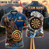 BlueJose Darts Oni Demon Tiger Japanese Wave Sakura Dartboard Personalized Name, Team Name Unisex Shirt (4 Colors)