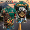 BlueJose Darts Oni Demon Tiger Japanese Wave Sakura Dartboard Personalized Name, Team Name Unisex Shirt (4 Colors)